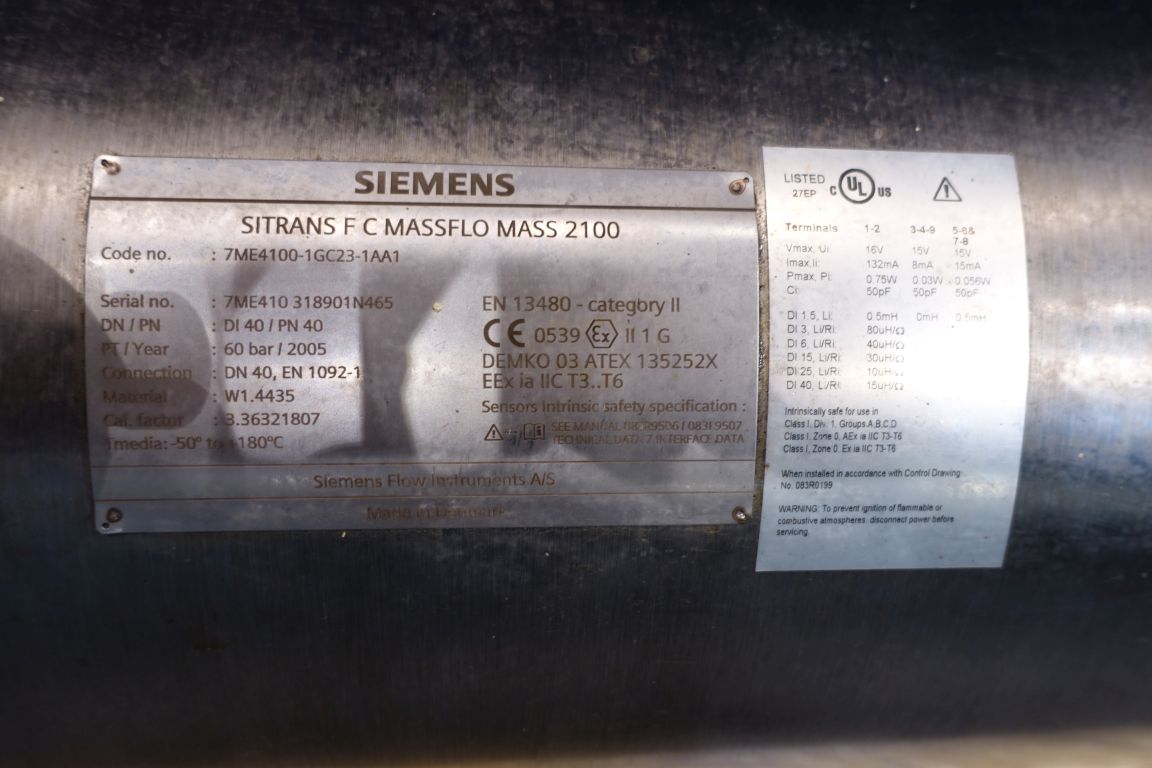 Siemens Sitrans F C Massflo Mass 6000 & Mass 2100 Flowmeters